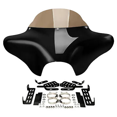 Batwing Fairing Windshield Fit For Harley Road King Yamaha V Star 650 1100 Black • $139.16