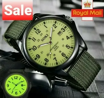 £4.75 • Buy Brand New Military Army Date Canvas Strap Analog Quartz Sport Watch Gift