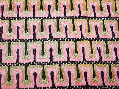 Vintage Handmade BARGELLO Drawn Thread Pillow Top Pink Green 20x20  • $29.95