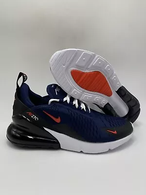 Nike Air Max 270 (GS) Midnight Navy Red 943345 410 Size 7Y/Women's Size 8.5 • $125