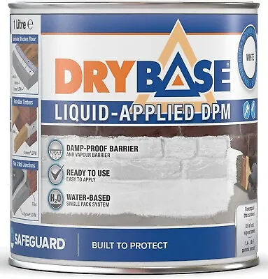 Drybase Liquid Damp Proof Membrane (1 Litre White) - Damp Proofing Paint • £18.79