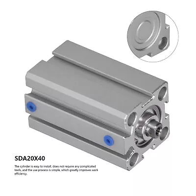 Thin Air Cylinder Aluminum Double Acting Pneumatic Components Bore 20mm SDA20X40 • $18.19