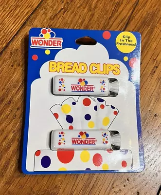 Set Of 2 New Vintage White Original Mini Loaf Design Wonder Bread Bag Clips • $11