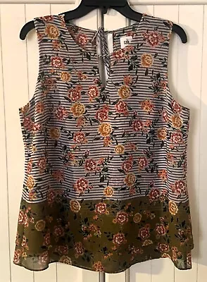 STUNNING CAbi  Stripes & Floral  Top-  Size M  NEW • $14