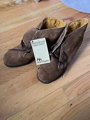 NWT Vintage Hush Puppies Brown Tan Sz 7 But Fits Better 6.5 Or 6 Faux Fur Lining • $28