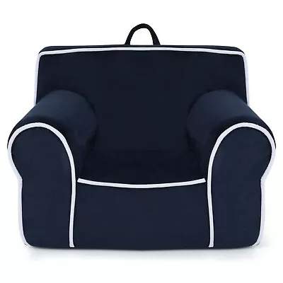 Kids Sofa Toddler Foam Filled Armchair W/ Velvet Fabric Baby Gift Navy Blue • $77.98