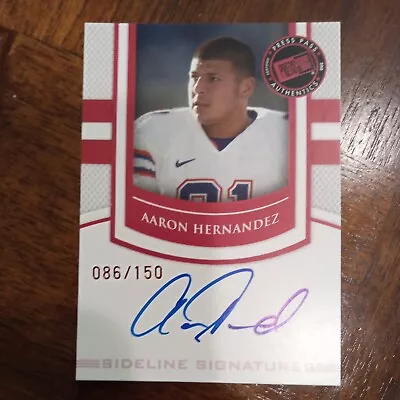 2010 Press Pass Sideline Signatures Aaron Hernandez Gators Rookie  Auto/99 • $60