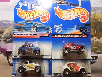 Hot Wheels Baja Bug LOT 4 VW VOLKSWAGEN BEETLE DEALERS CHOICE BUGGIN OUT TROPIC • $22.95