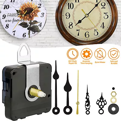 Quartz Wall Clock Movement Mechanism DIY Replacement Hands Repair Tool Parts Kit • $8.98