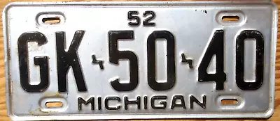 1952 Michigan License Plate Number Tag • $9.99