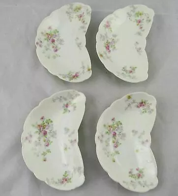 4 Charles Ahrenfeldt Limoges Pink Yellow Rose Crescent Plates Multiple Available • £56.89