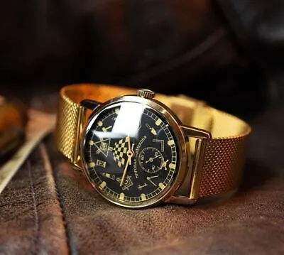 Masonic Watch Soviet Watch Men's Vintage Watch Watch Masonic Metal Bracelet • £146.65