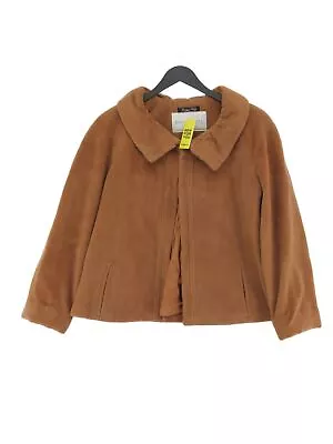 Edina Ronay Women's Jacket UK 10 Tan Wool With Viscose Overcoat • £29