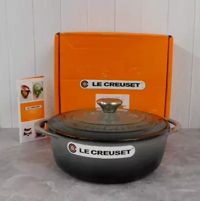 Le Creuset Cast Iron 2.75 Quart Shallow Round Dutch Oven Flint Oyster Grey -New • $189.95