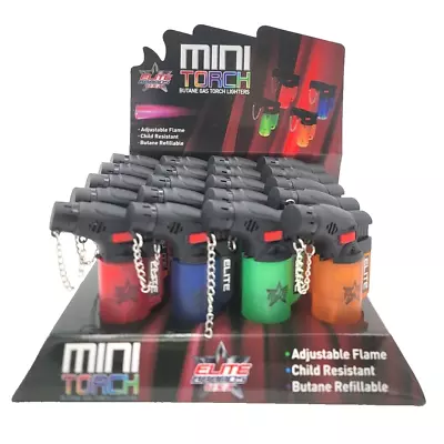 Elite Brands USA Mini Torch Butane Gas Refillable Lighters Bulk Pack Of 20 • $37.99