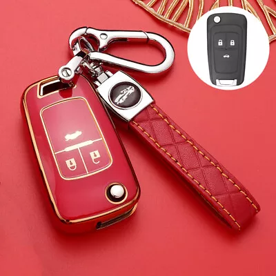 TPU Flip Remote Key Fob Cover Case Holder For Holden For Buick For Chevrolet Red • $27.71