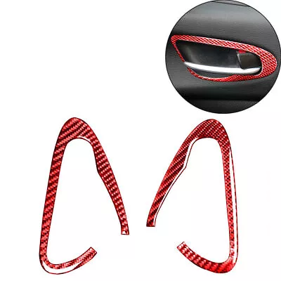 2Pcs Red Carbon Fiber Door Handle Panel Cover Trim For Mazda RX-8 RX8 2004-08 • $18.52