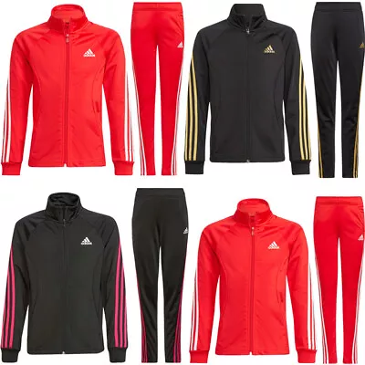 £24.99 • Buy Adidas Girls Tracksuit Bottoms 3-Stripes Full Zip Jacket Trouser Track Pant Suit