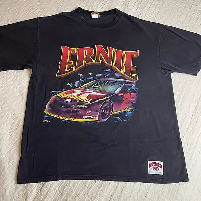Vintage Ernie Irvan Size XL Racing T-shirt Black USA Made • $21.87