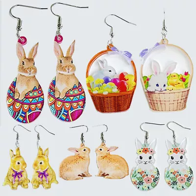Easter Bunny Pendant Earrings Adorable Rabbit-themed Jewelry Spring Celebrations • $2.99
