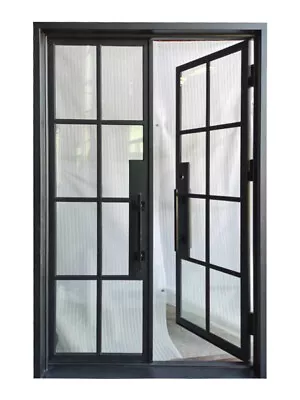 Bruceville Steel Front Entry French Door Clear Glass 62  X 82  Right Active • $3495