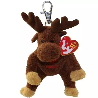 Ty Beanie Baby -VILLAGER THE MOOSE CANADA EXCLUSIVE 5  METAL KEY CLIP New MWMT's • $17.95