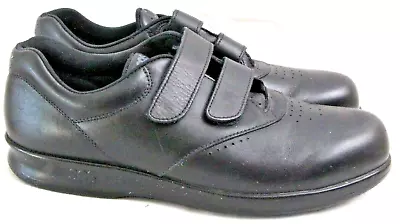 SAS Me Too Black Leather 2 Strap Tripad Comfort Walking Shoes Women's US 9.5 S • $34.96