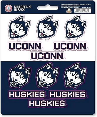 University Of Connecticut Huskies 12-Piece Mini Decal Sticker Set 5x6 Inch... • $13.79