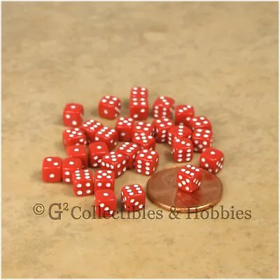 NEW 5mm Deluxe Rounded Edge 30 MINI Dice Red RPG Game 3/16 Inch Miniature D6 • $7.49