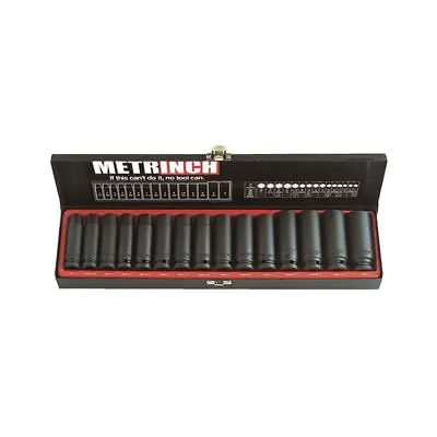 Metrinch 1/2  Dr Impact Socket Set Deep Wall 15 Pce Equals 42pce • $230.51