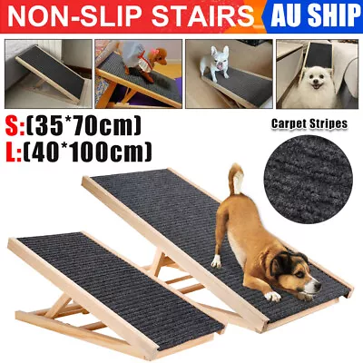 Dog Pet Ramp Adjustable Height Heights Bed/Sofa Car Cat Dogs Stairs Folds Flat • $56