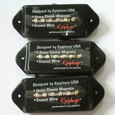 Black Epiphone Guitar P90 Dog Ear Pickups Set Of 3 For Epiphone Riviera • $39.90
