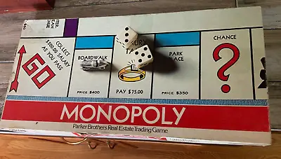 Vintage 1970's Monopoly Board Game By Parker Brothers No. 9 COMPLETE • $10.39