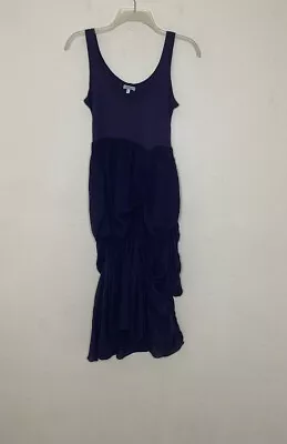 Morgane Le Fay Sleeveless Gathered Cotton & Silk Empire Waist Purple Dress Small • $99