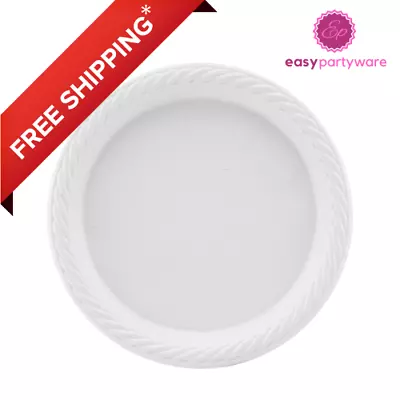 100 Pack Value Pack White Plastic Plates Bowls Disposable Microwavable Reusable • £69.99