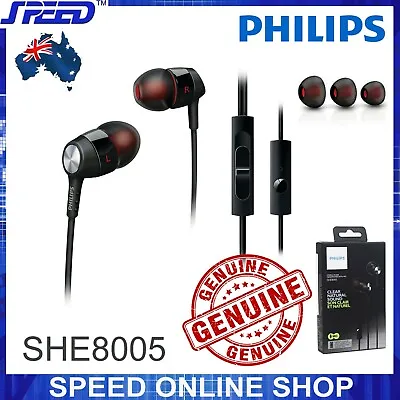 $79.95 • Buy PHILIPS SHE8005 In-Ear Headset With Mic - Earphones - Headphones - Deep BASS !