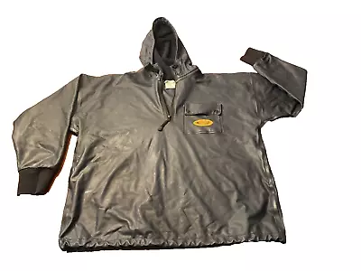 VTG Grundens Rain Jacket Men's LARGE NAVY 1/4 ZIP Outdoor Hooded Fishing Gear • $58.49