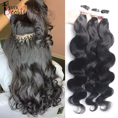 Body Wave Microlinks I Tip Hair Extensions Wavy Virgin Bulk 100% Human Hair • $125.76