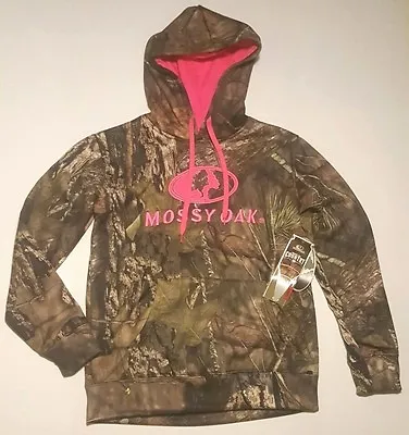 Womens Mossy Oak Pink Embroidered Logo Hoodie Sweatshirt  Break-Up Sz Small New • $14.87