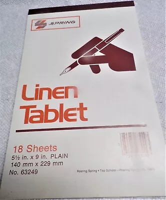 Vintage 80's Roaring Spring Paper 5.5  X 9  Linen Tablet 18 Sheets Lot Of 3 Pads • $20