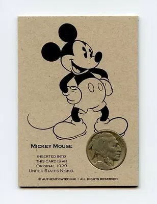 1 Only  RARE COIN CARD  - MICKEY MOUSE 1929 COMES WITH  CLASSY PROTECTOR & STAND • $19.30