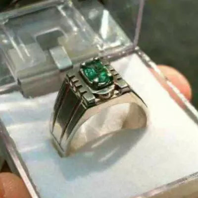 Mens Natural Emerald Ring Panjshir Emerald Ring Panjsher Emerald Ring Emerald • $270