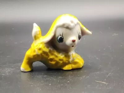 Vintage MCM Single Yellow Sheep Figurine Made In Japan • $10