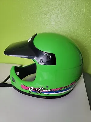 Vintage Moto Cross Helmet MX Motocross Green Griffin Full Face DOT GX 707 • $123.75