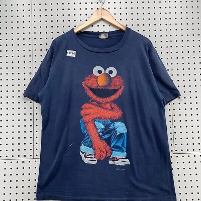 VTG 90s Elmo Sesame Street Shirt Navy Blue Changes Short Sleeve Large 23x28.5 • $79.99