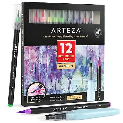 Arteza Real Brush Pens® | Magic Forest Tones - Set Of 12 • $15.99