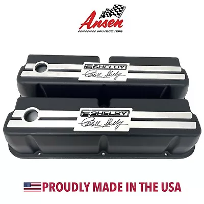 Ford 289 351 Windsor Tall Black Valve Covers - Custom Carroll Shelby Billet Top • $295