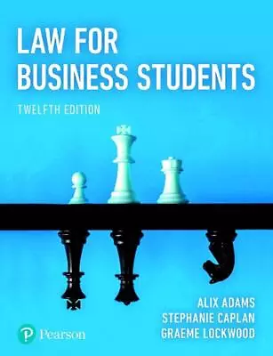 Law For Business Students By Alix Adams Paperback Book • £53.49