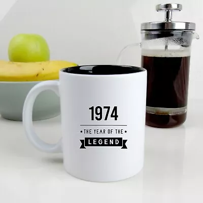 Black Reveal Coffee Mug Dad 50th Birthday Gift 1974 Year Of The Legend Men Gifts • £8.99