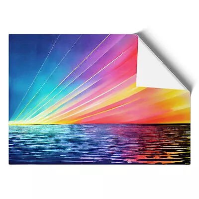 Rainbow Over The Ocean Wall Art Print Framed Canvas Picture Poster Decor • £16.95